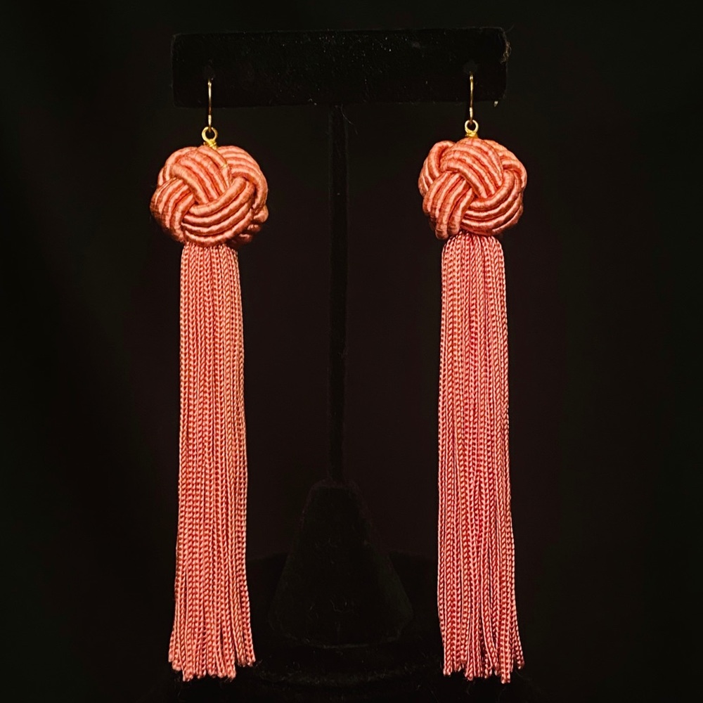Hot Pink Tassel Earrings